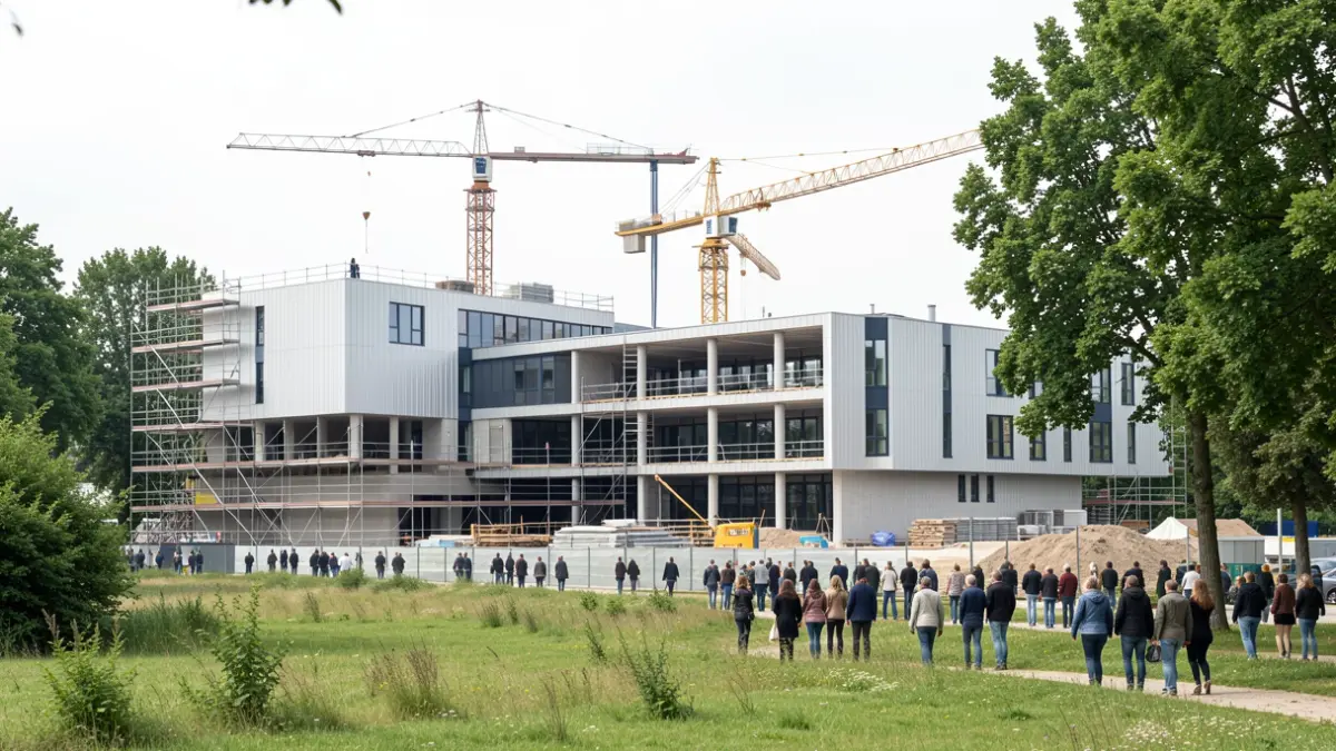 Construction site of the Benjamin Franklin college in Épône.