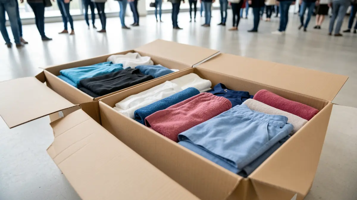 Image générique de textiles propres et secs prêts pour la collecte.