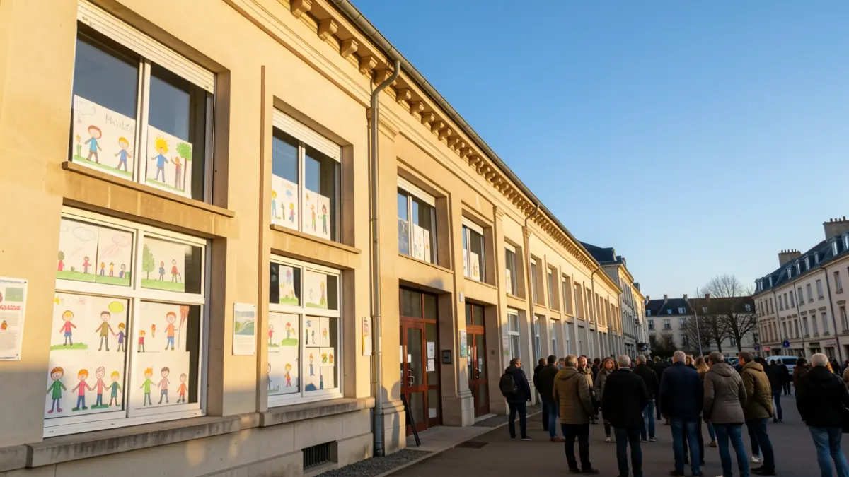 Generic image of a sunny French school facade.