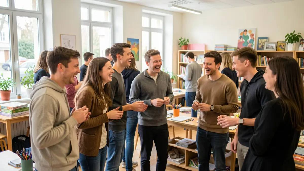 Generic image of young adults participating in a group activity in a community center.