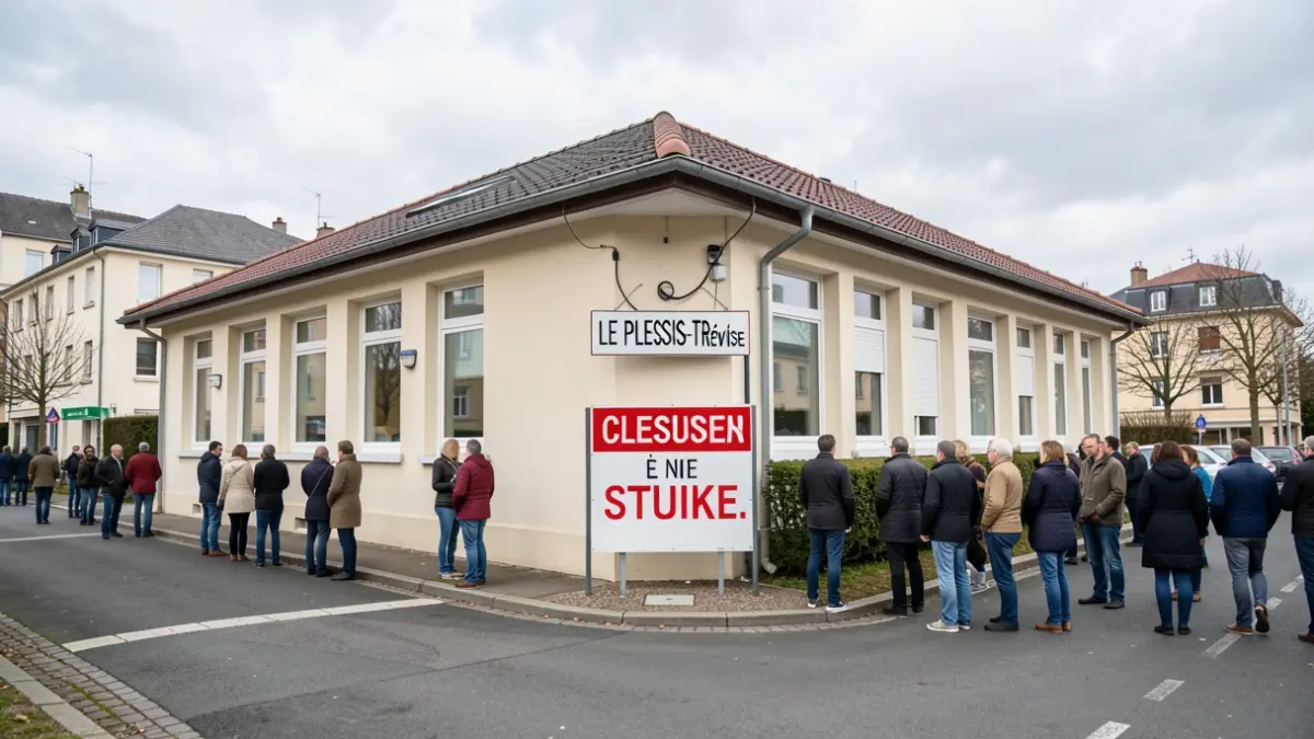 Crèche closed in Le Plessis-Trévise due to a strike.