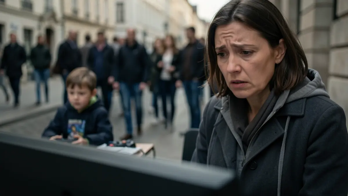 Image générique d'un parent inquiet observant un enfant jouer à un jeu vidéo.