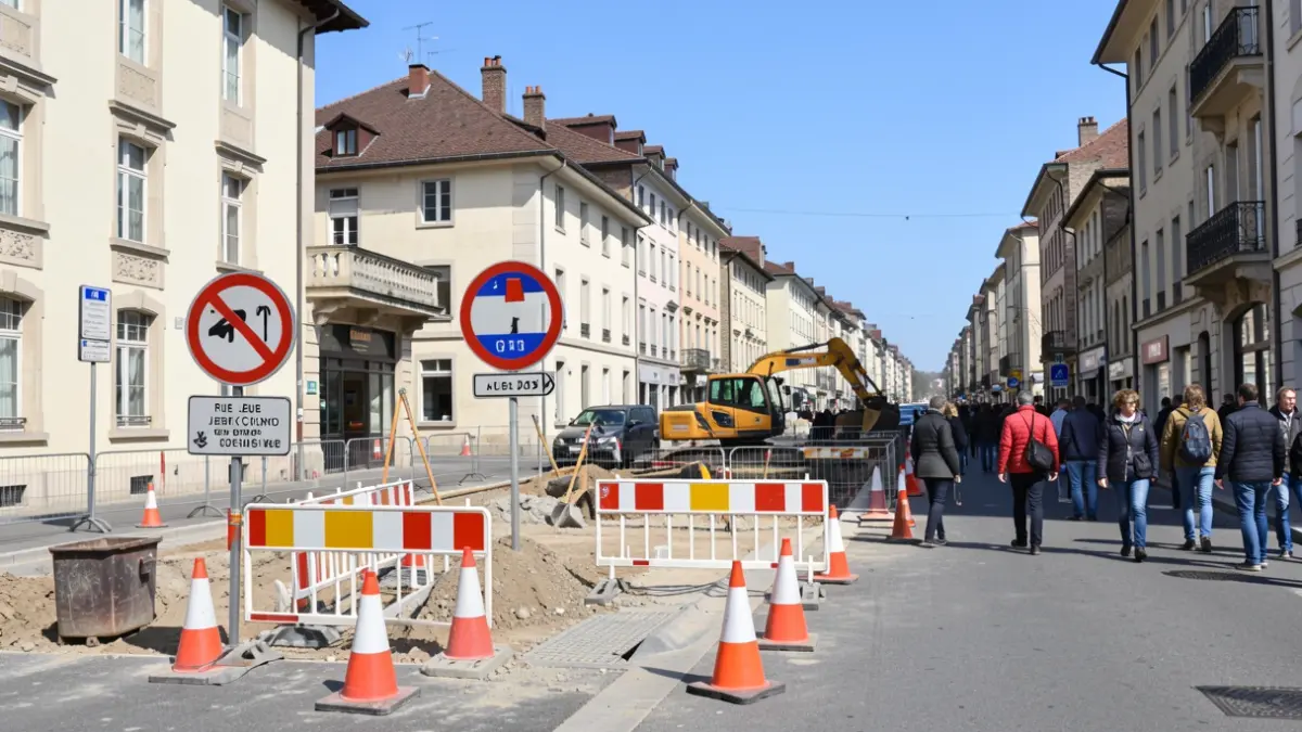 Travaux de voirie rue Jean Giono à Itteville, Essonne, avec déviation et fermetures.
