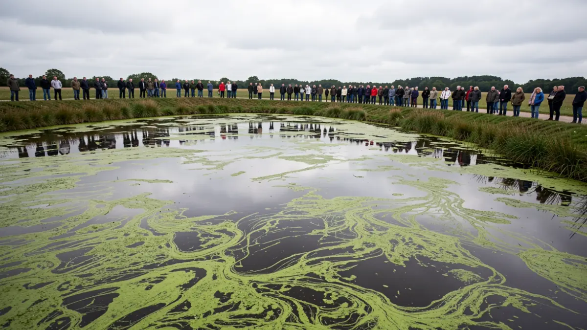 Generic image of cyanobacteria in a pond.