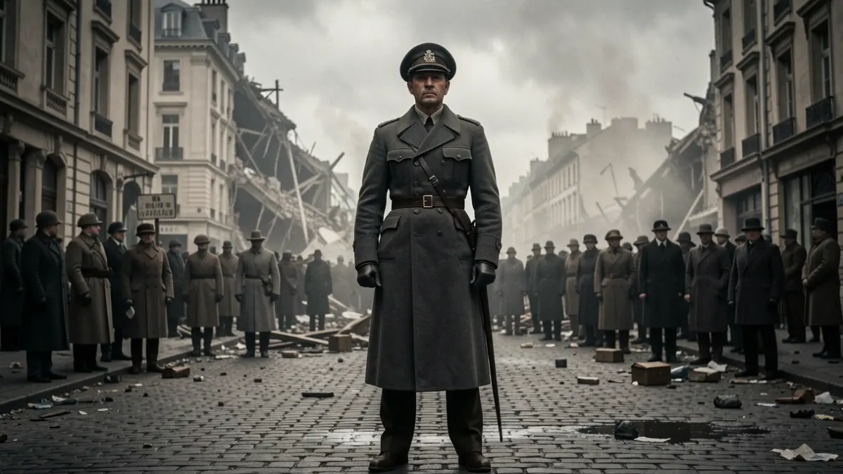 Image générique d'une scène dramatique de la Seconde Guerre mondiale.