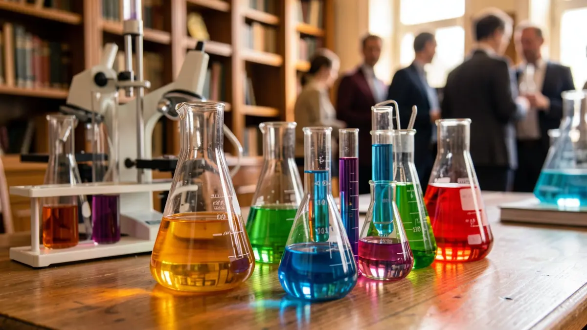 Generic image of colorful scientific experiment equipment.