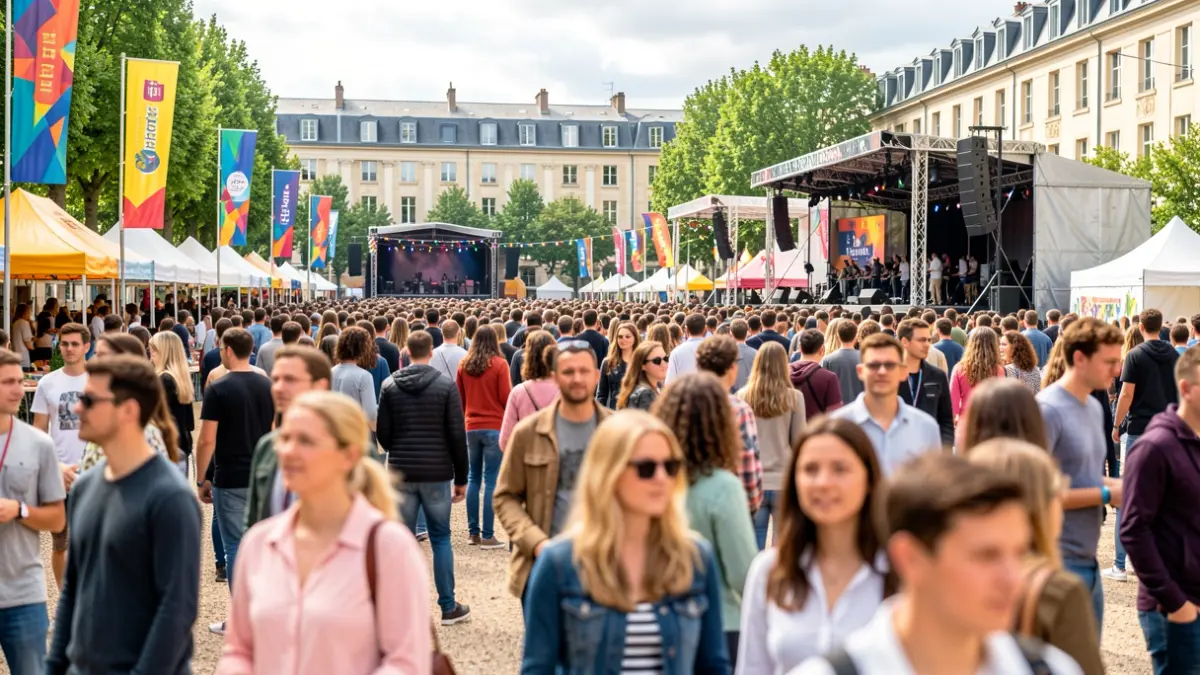 Generic image of a festive university festival in Île-de-France.