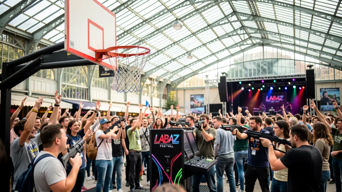 Generic image of young people at the LABAZ Festival, featuring sports activities and concerts.