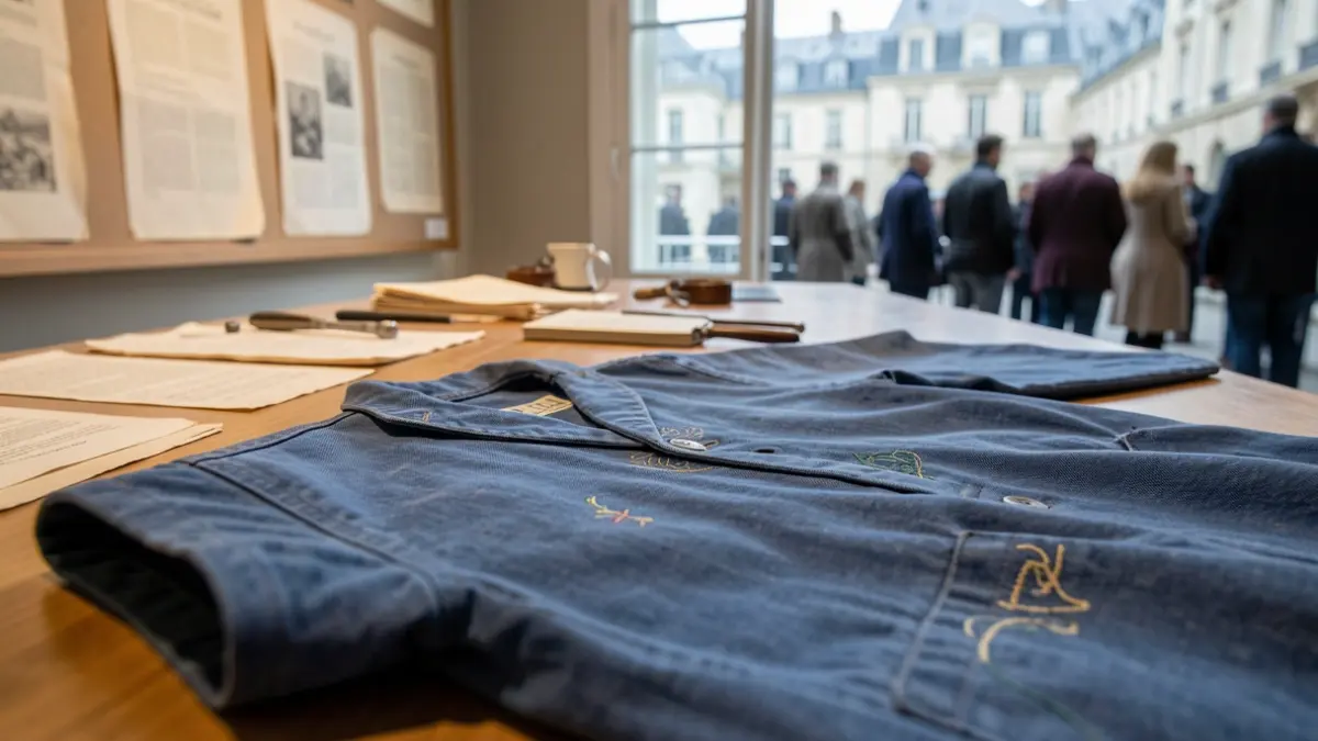 Image générique d'une veste de travail ancienne exposée dans un musée.