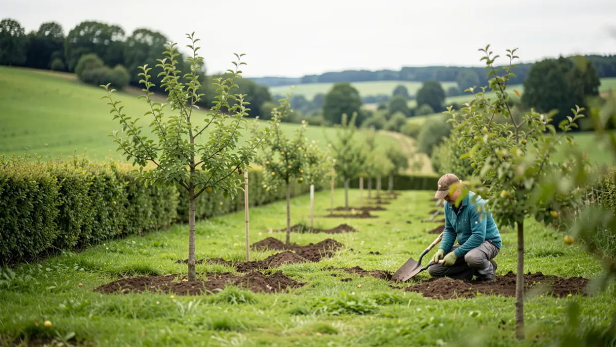 Generic image of tree and hedge planting in the Vexin French Regional Natural Park.