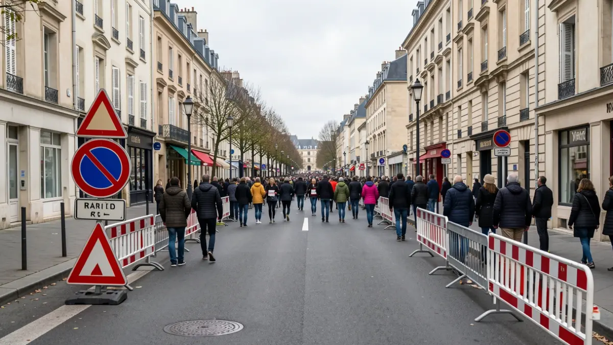 Image générique de rue barrée pour une course.