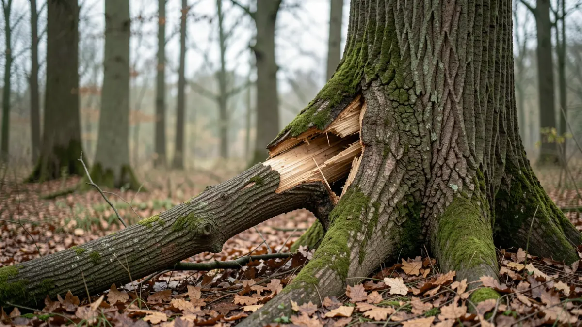 Generic image of a damaged tree in an Île-de-France forest.