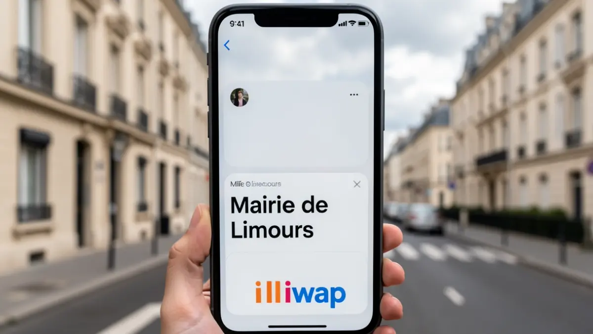 Capture d'écran d'un smartphone montrant l'application illiwap de la Mairie de Limours.