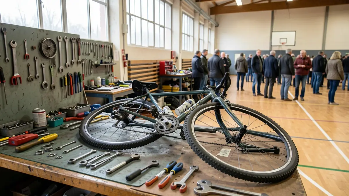Image générique d'un atelier de réparation de vélos.