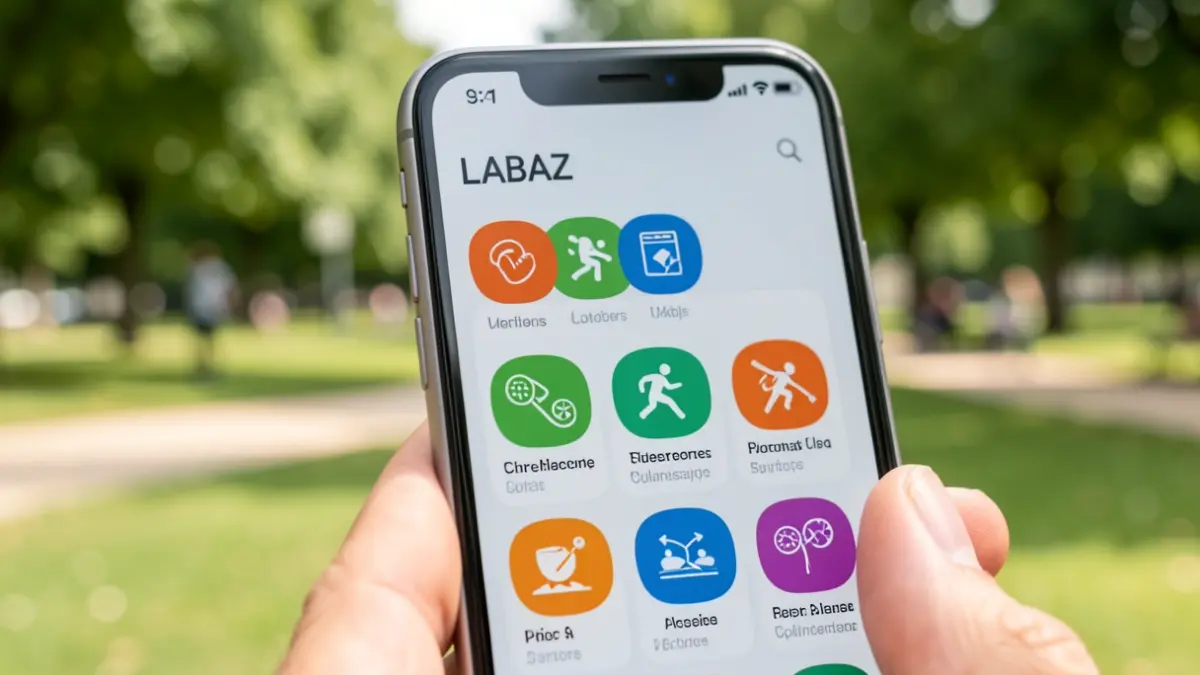 Generic image of the LABAZ app on a smartphone.