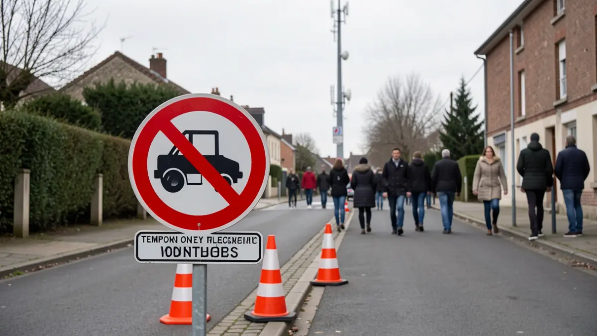 Generic image of roadworks with temporary signage.