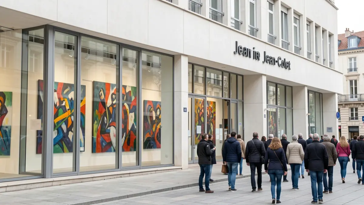 Facade of the Galerie municipale Jean-Collet in Vitry-sur-Seine showcasing contemporary artworks.