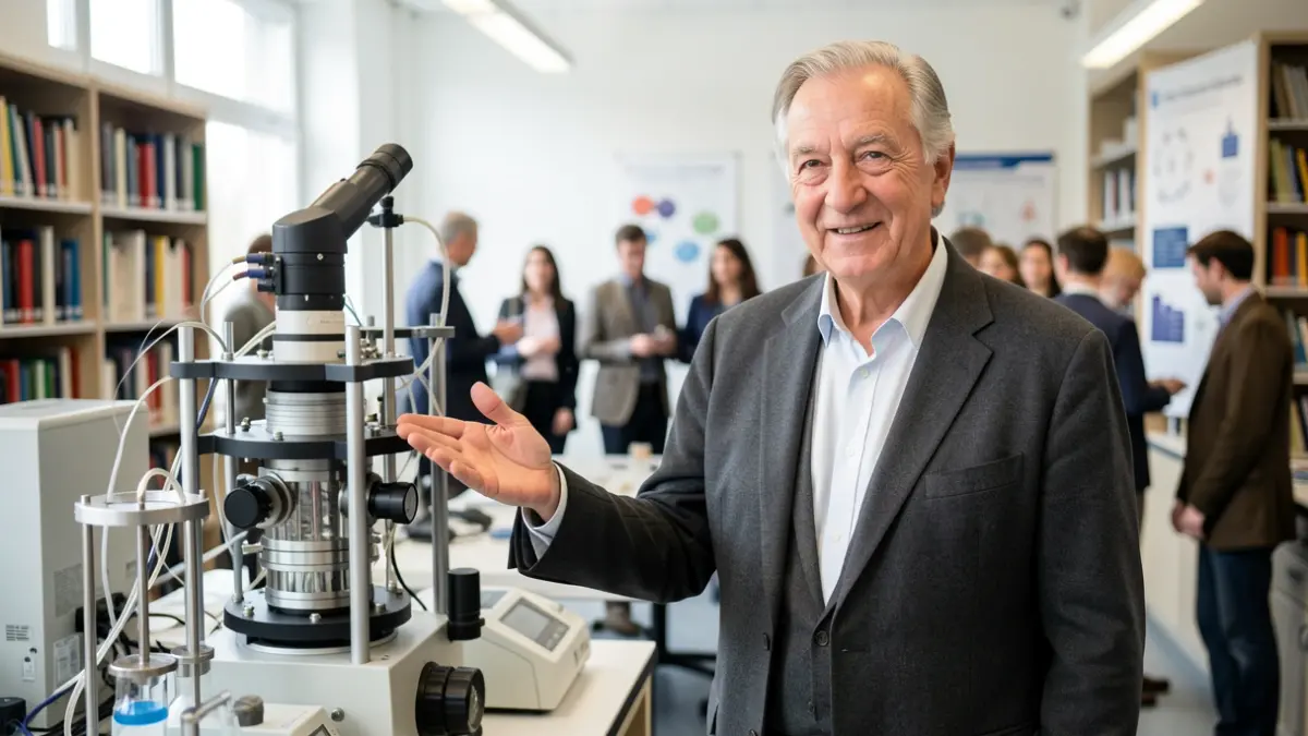 Professor René Mayer in a research laboratory at Arts et Métiers, Île-de-France.