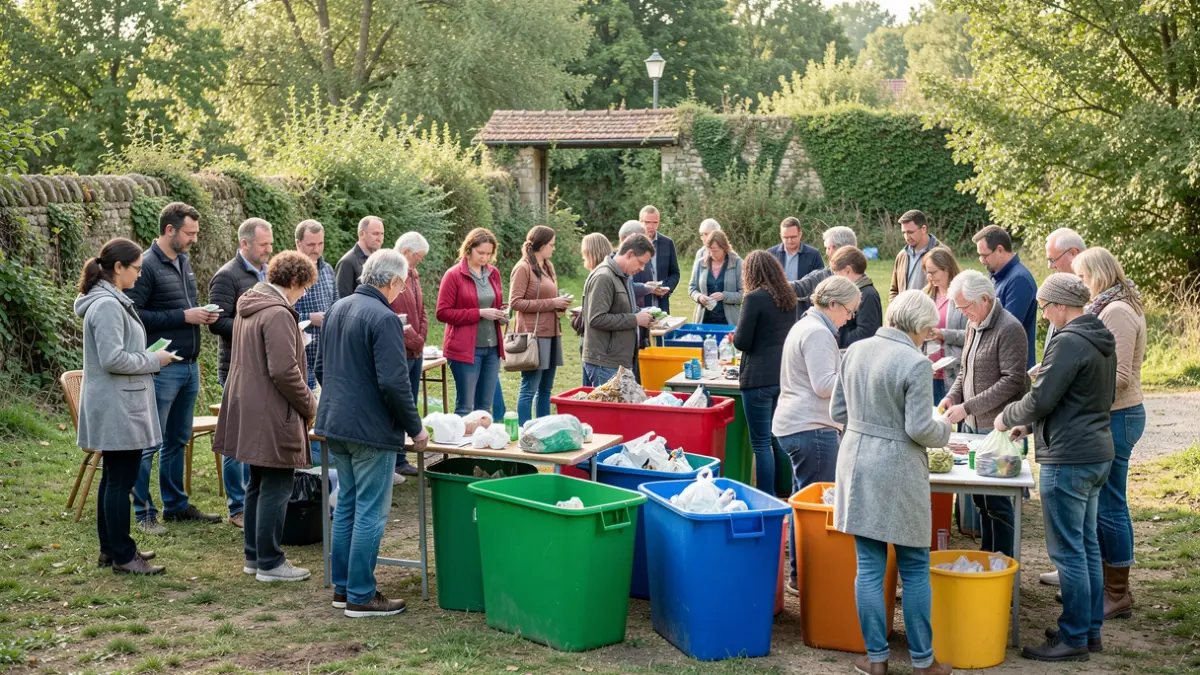 Image générique d'un atelier de réduction des déchets en extérieur.