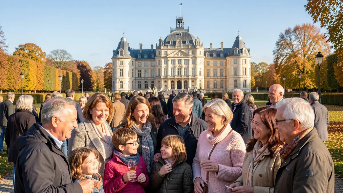 Generic image of people of all ages enjoying a cultural outing at the Château de Chantilly.
