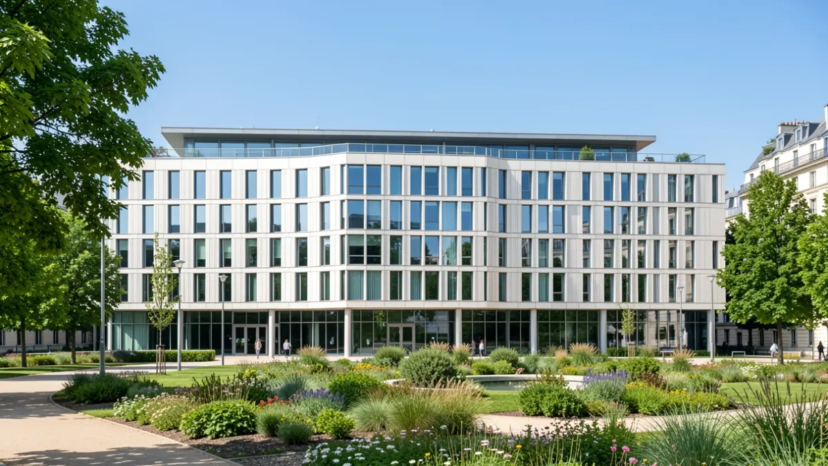 Façade de l'Université Paris 8 à Saint-Denis, Île-de-France.