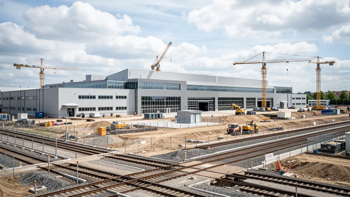 Chantier du technicentre de Villeneuve Demain, un projet de modernisation des trains RER D et Ligne R.