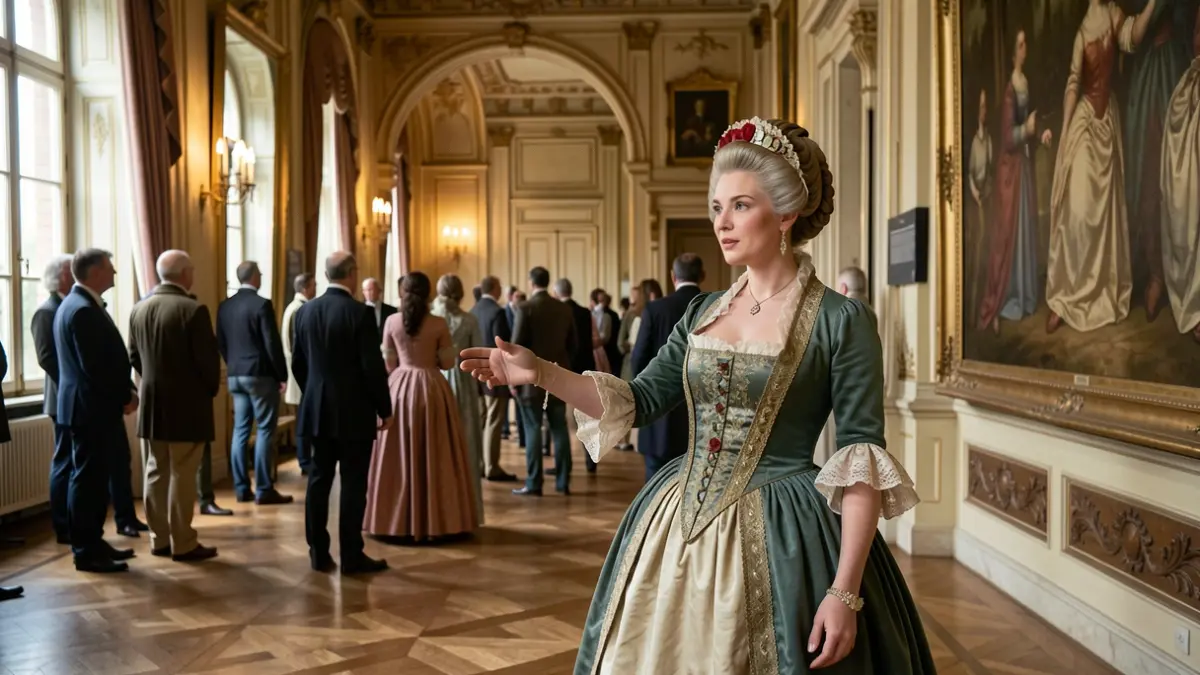 Image générique d'une visite théâtralisée d'une exposition historique.