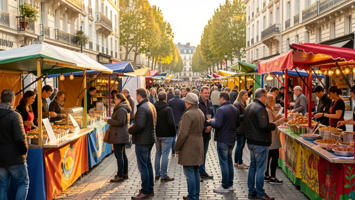 Generic image of a lively neighborhood festival in a Parisian suburb.