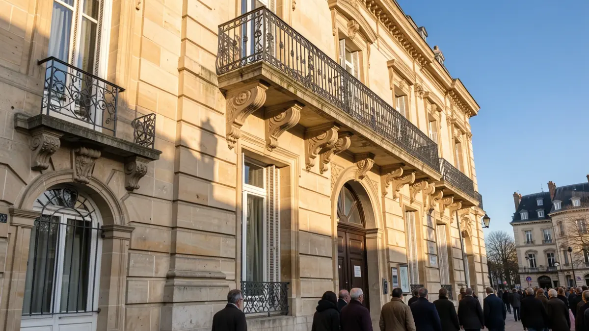 Generic image of an official building facade in Île-de-France, featuring architectural details and afternoon lighting.
