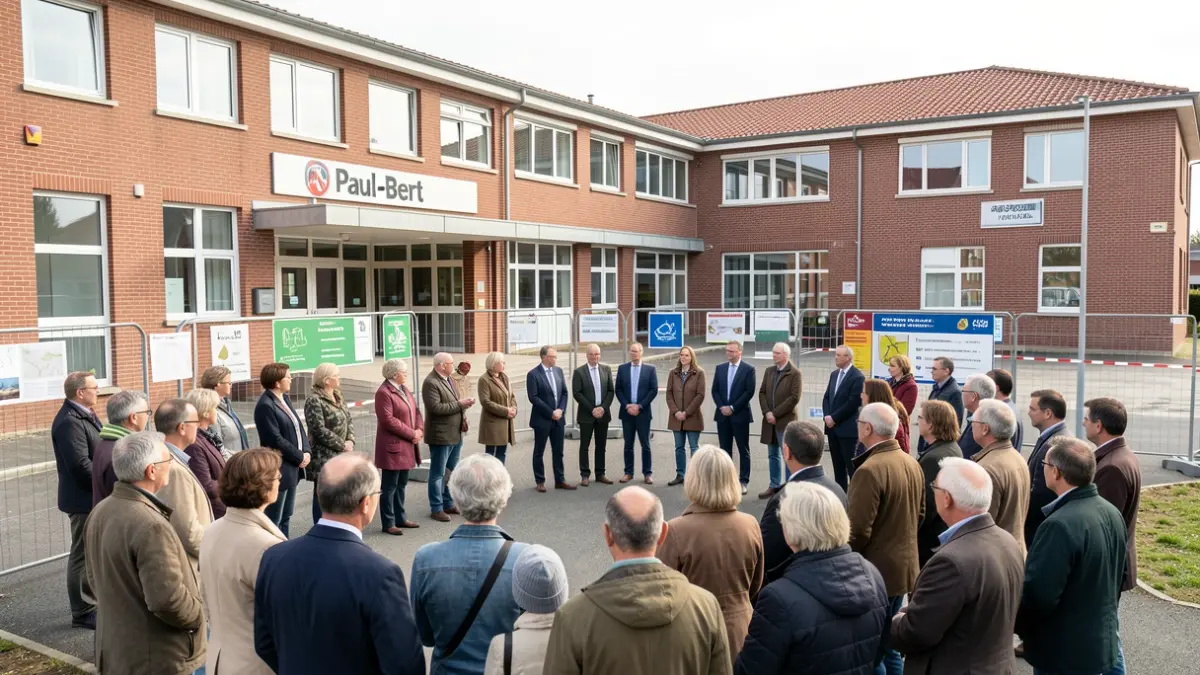 Réunion publique concernant le projet de réhabilitation de l'école Paul-Bert à Bois-Colombes.