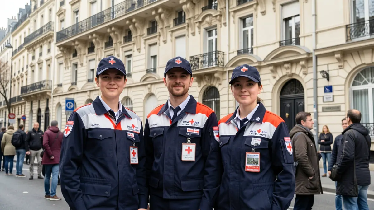 Image générique de volontaires de la Croix-Rouge française en campagne de sensibilisation.
