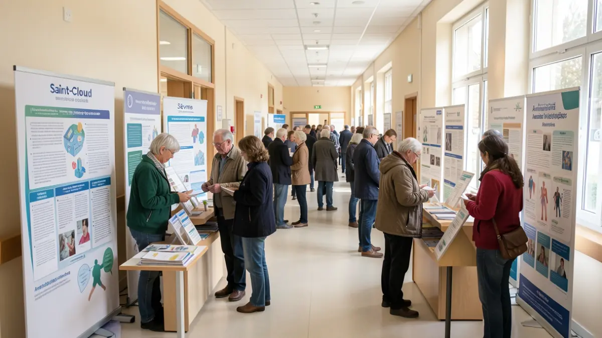 Information stands on antibiotic resistance at CH4V hospitals in Saint-Cloud and Sèvres.