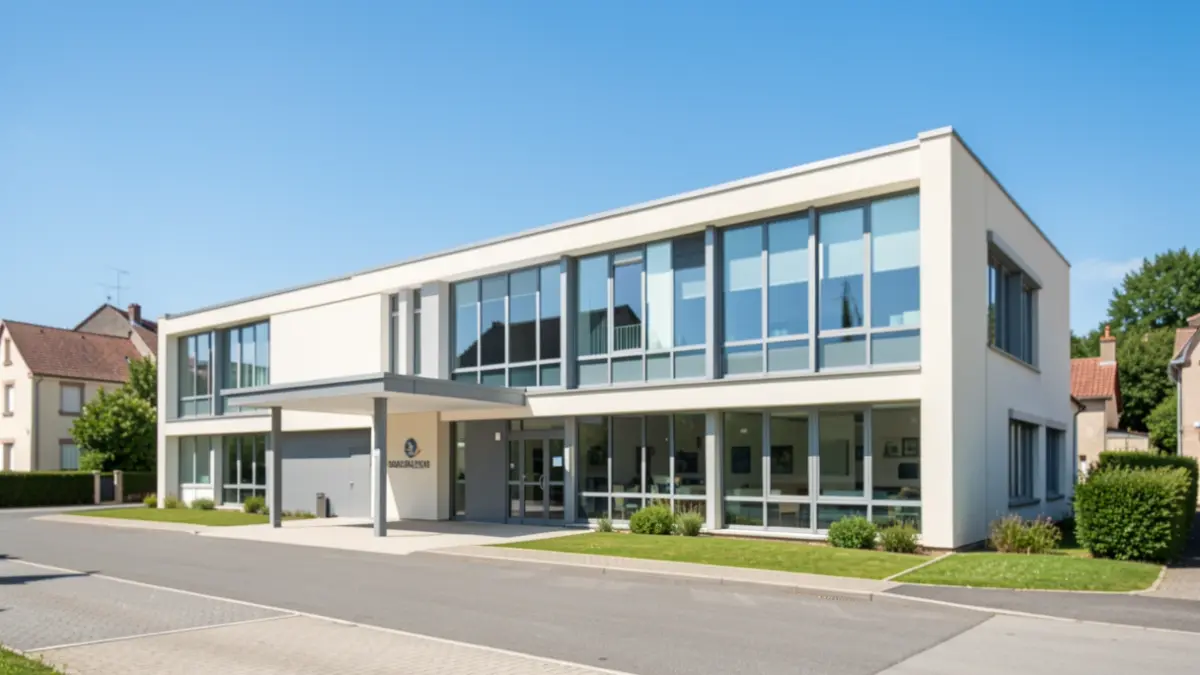 Image générique d'un centre technique municipal moderne dans une commune française.