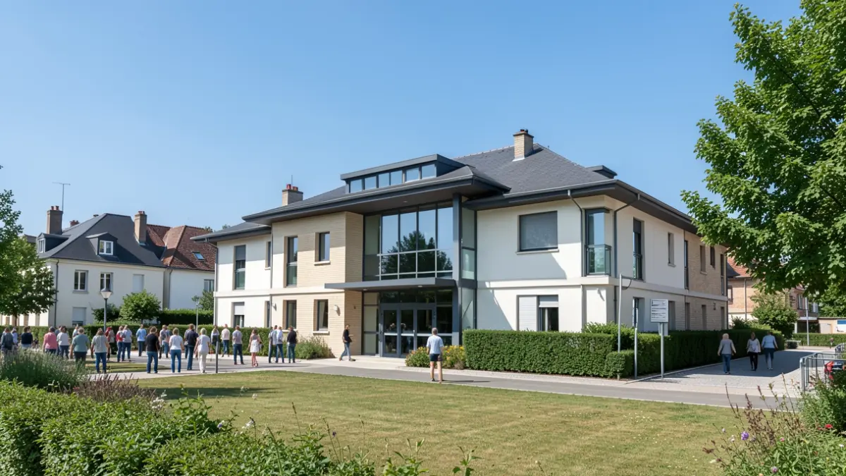 Generic image of a modern town hall facade in Île-de-France.