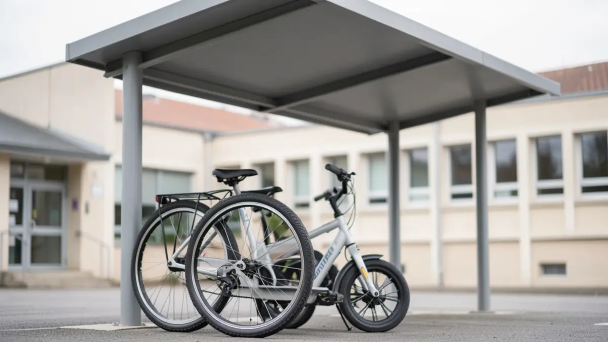 New bike and scooter shelters for the schools of Chilly-Mazarin.