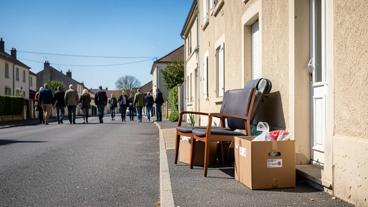 Generic image of scheduled bulky waste collection on a residential street in Île-de-France.