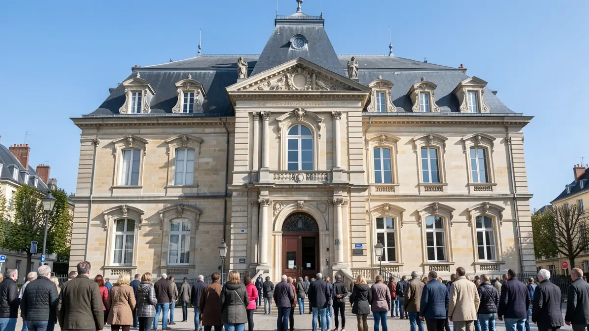 Image générique de la façade d'une mairie en pierre dans le Val d'Oise.