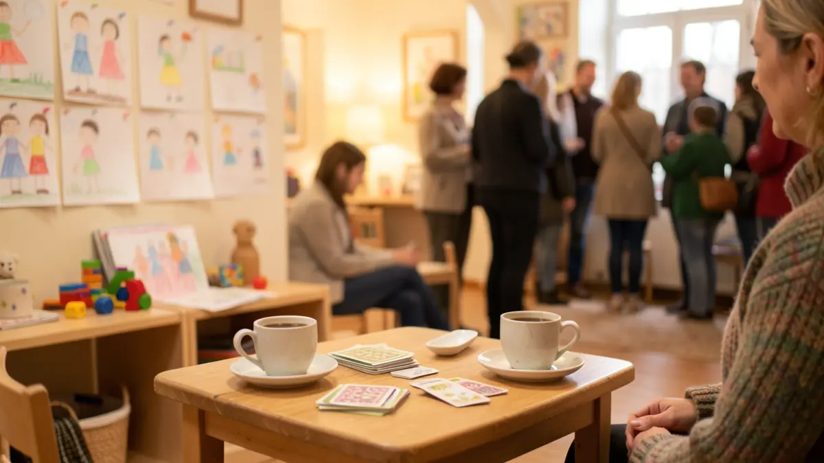 Generic image of a friendly discussion in a crèche.