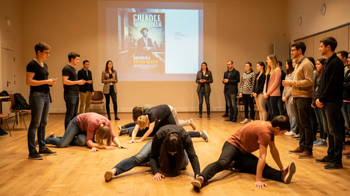 Generic image of students in a theater workshop.