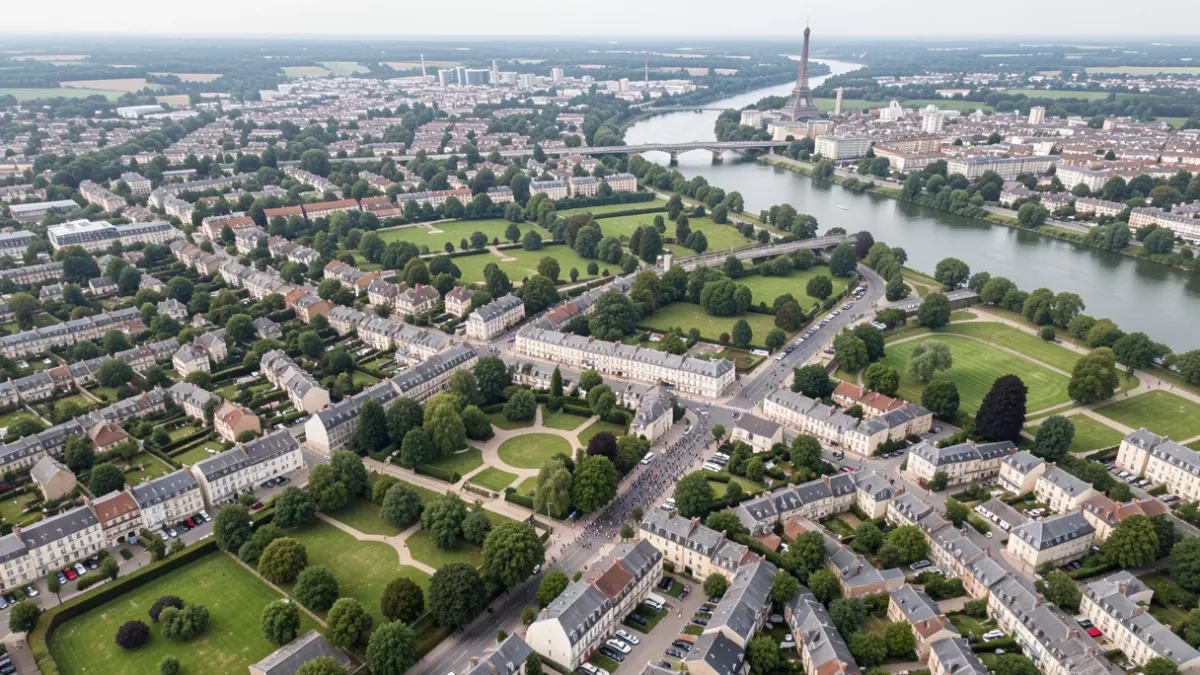 Aerial view of the Paris-Vallée de la Marne urban community.