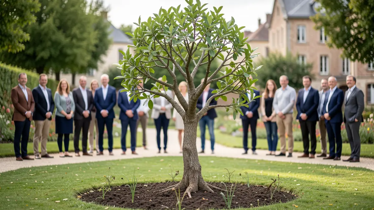 Symbolic planting of a tree of life in Étampes.