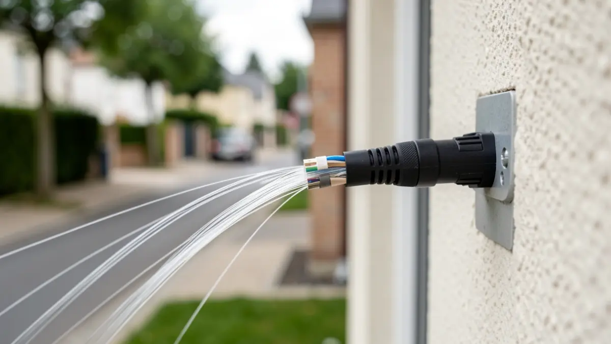 Generic image of a fiber optic cable being connected to a house.