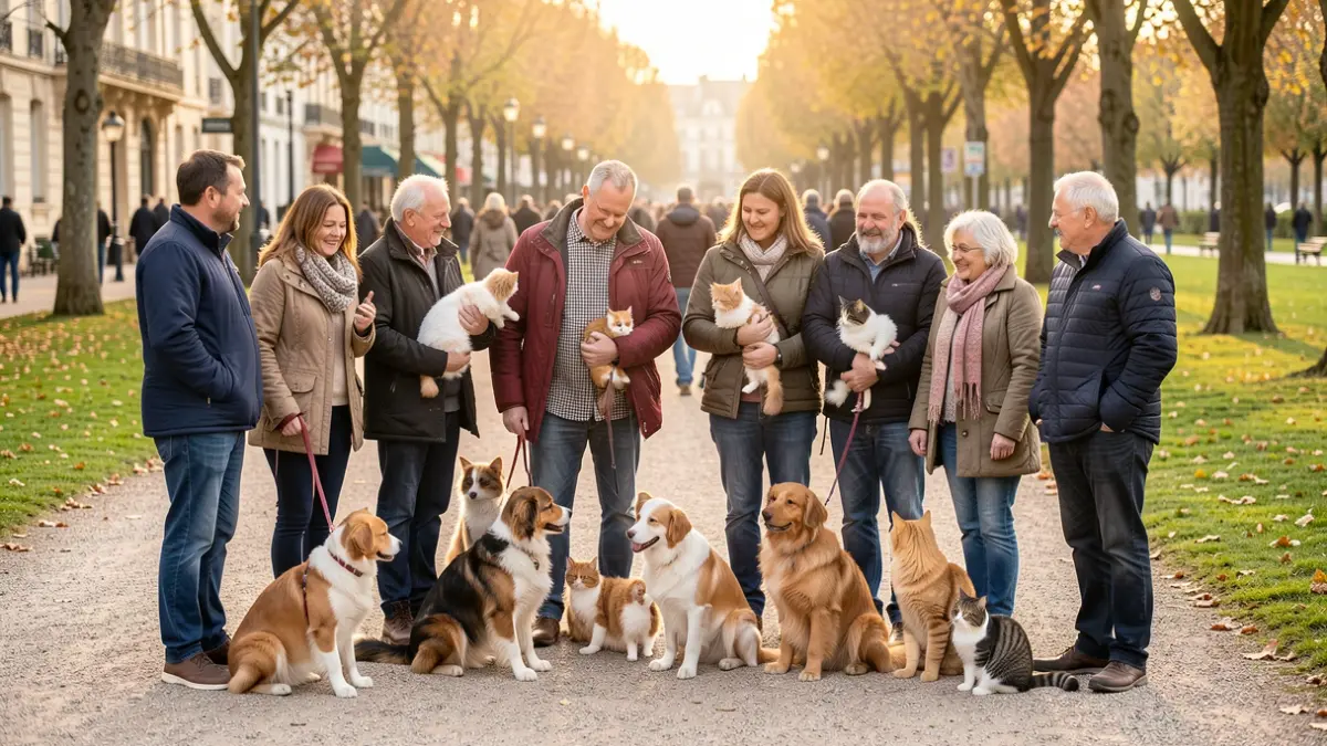Image générique de la Journée Mondiale des Animaux à Fontenay-aux-Roses, montrant des habitants avec leurs animaux de compagnie.