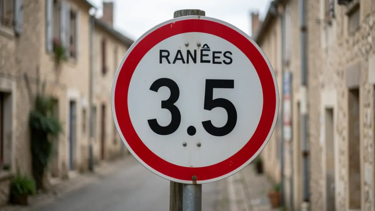 Panneau de limitation de tonnage pour poids lourds à Garancières.