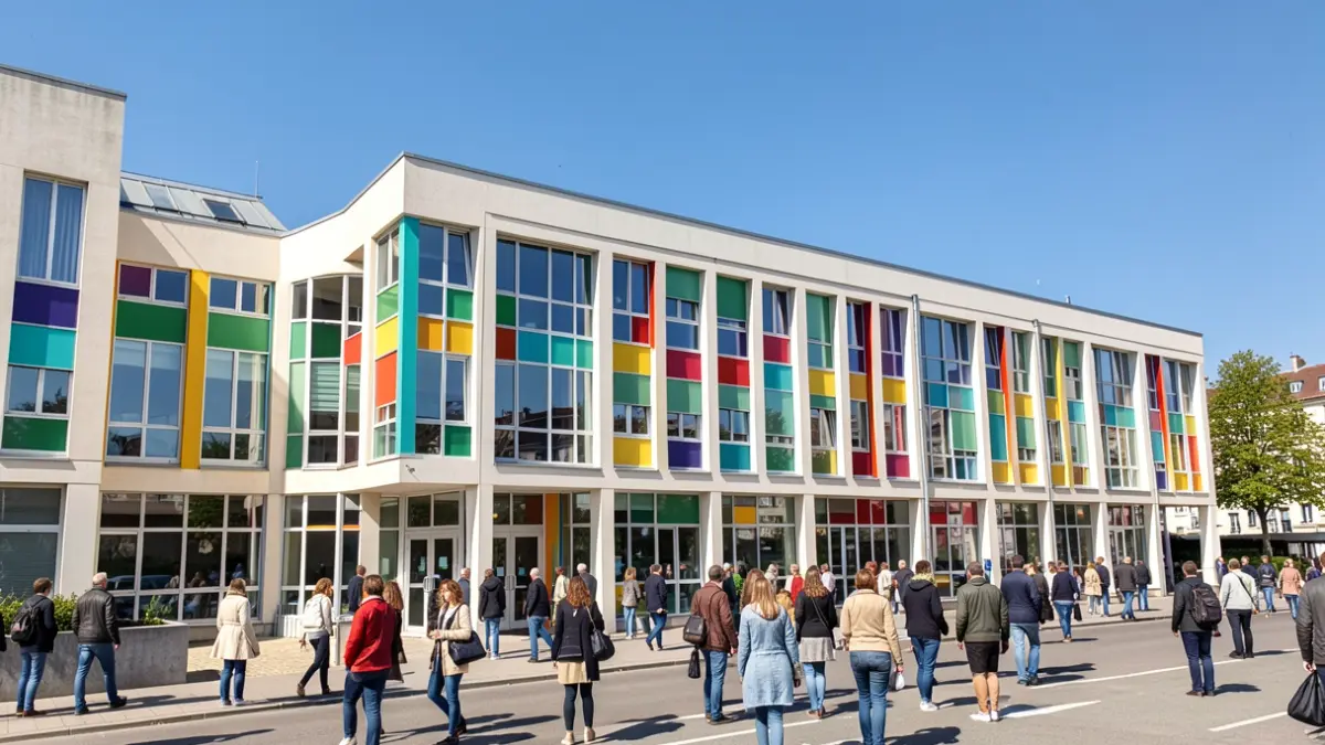 Facade of the Georges-Méliès school in Montreuil.