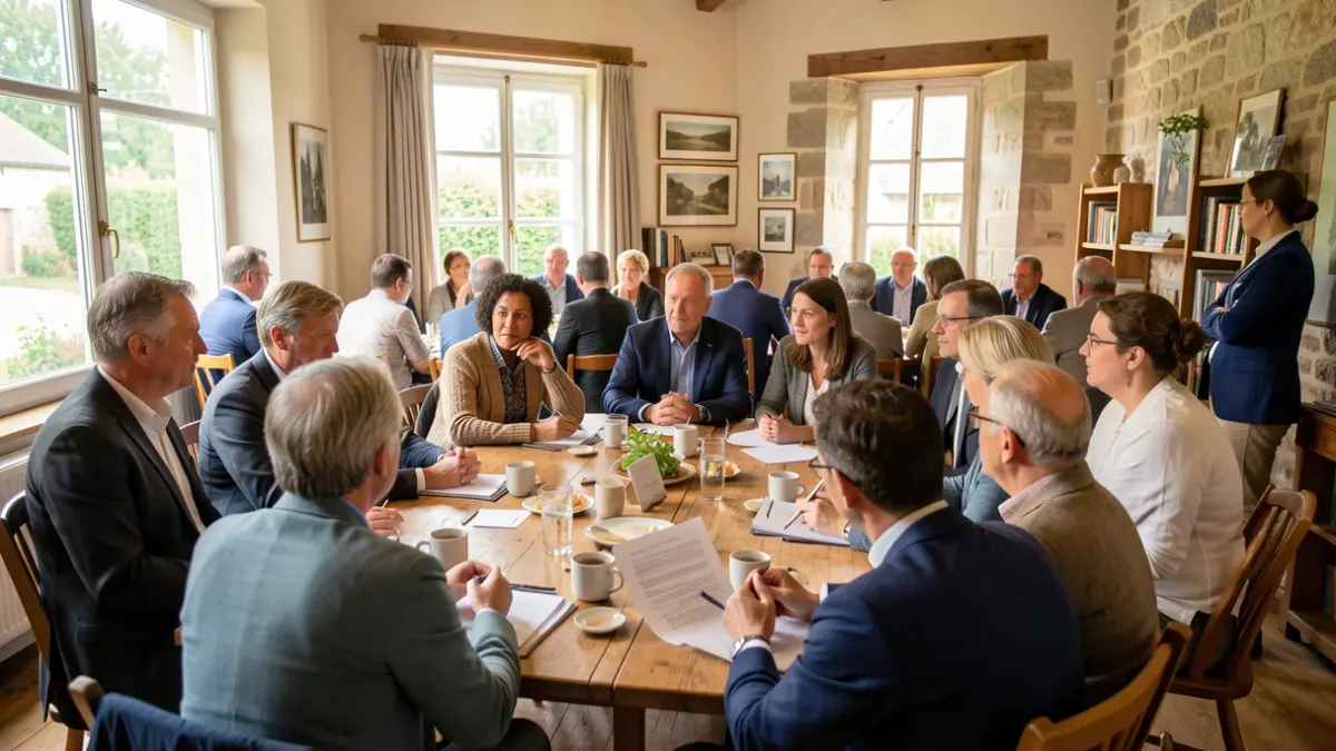Image générique de citoyens et élus participant à une réunion d'initiatives citoyennes.