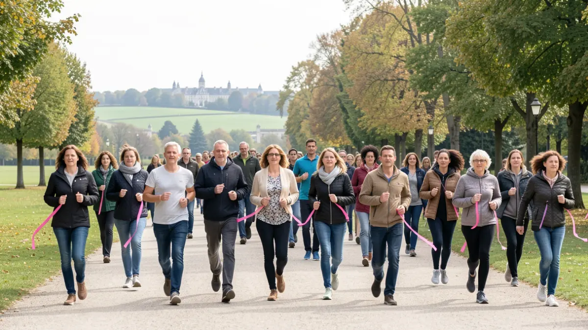 Generic image of participants in a solidarity run for Pink October.
