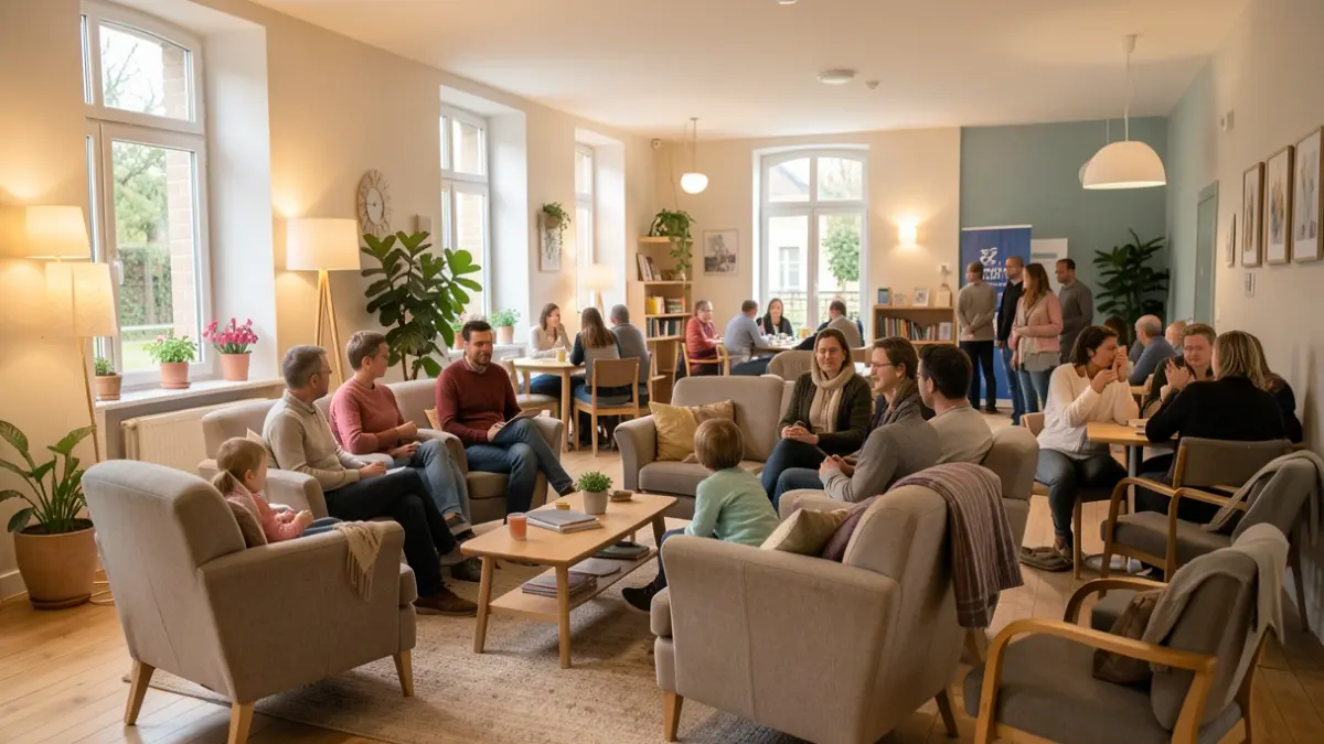 Generic image of a room in a welcoming community center in Île-de-France.