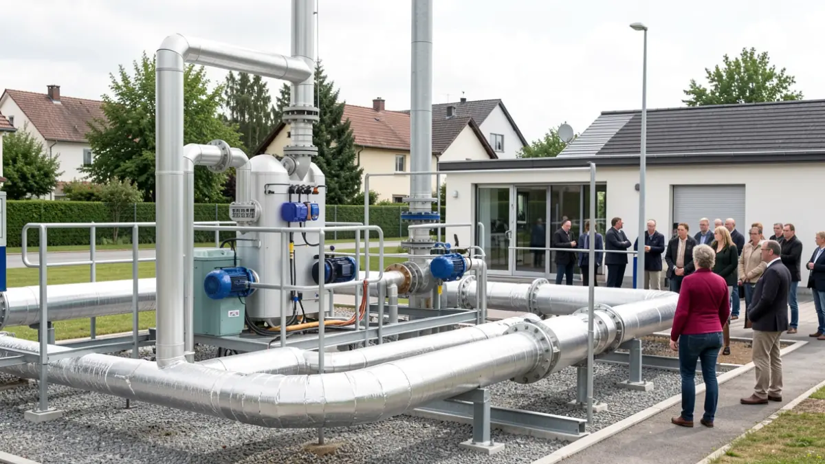 Image générique d'une installation industrielle de chauffage urbain.