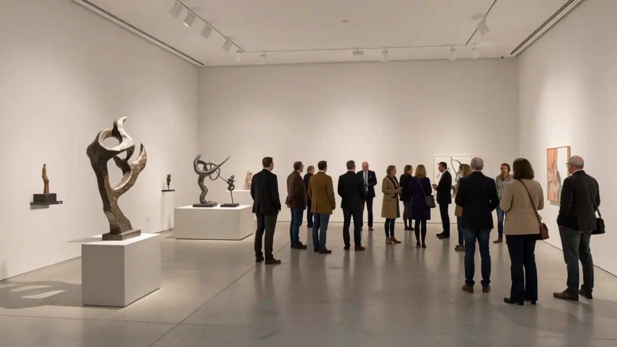 Generic image of a contemporary art exhibition with abstract sculptures and conceptual installations.
